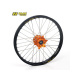 Roue avant complète HAAN WHEELS 21x1,85x36T jante noir/moyeu orange/rayons argent/têtes de rayons argent