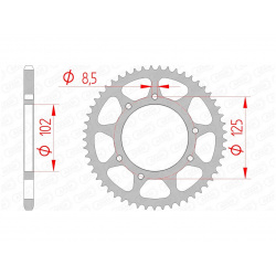 Couronne AFAM 59 dents acier standard pas 420 type 41100