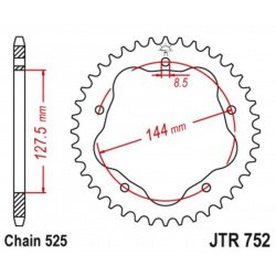 Couronne JT SPROCKETS aluminium 752 - 525