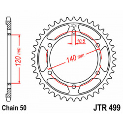 Couronne JT SPROCKETS acier standard 499 - 530