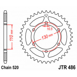 Couronne JT SPROCKETS acier standard 486 - 520