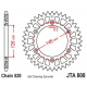 Couronne JT SPROCKETS Aluminium Ultra-light anti-boue 808-520