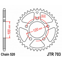 Couronne JT SPROCKETS acier standard 703 - 520