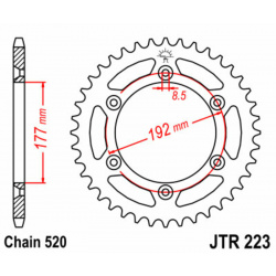 Couronne JT SPROCKETS acier standard 223 - 520