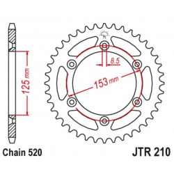 Couronne JT SPROCKETS acier standard 210 - 520