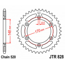 Couronne JT SPROCKETS acier standard 828 - 520