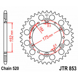 Couronne JT SPROCKETS acier standard 853 - 520