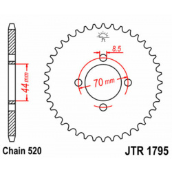 Couronne JT SPROCKETS acier standard 1795 - 520