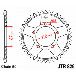 Couronne JT SPROCKETS acier standard 829 - 530