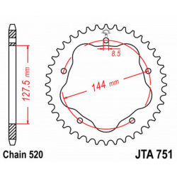 Couronne JT SPROCKETS aluminium Ultra-Light 751 - 520