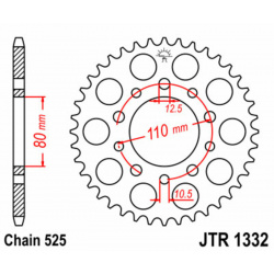 Couronne JT SPROCKETS acier standard 1332 - 525