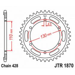 Couronne JT SPROCKETS acier standard 1870 - 428