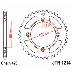 Couronne JT SPROCKETS acier standard 1214 - 420