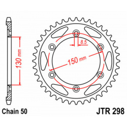 Couronne JT SPROCKETS acier standard 298 - 530