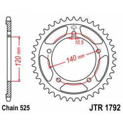 Couronne JT SPROCKETS acier standard 1792 - 525