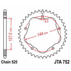 Couronne JT SPROCKETS aluminium Ultra-Light 752 - 525