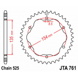 Couronne JT SPROCKETS aluminium 761 - 525