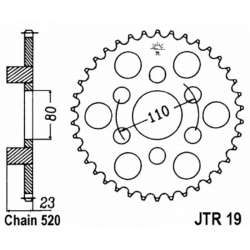 Couronne JT SPROCKETS acier standard 19 - 520