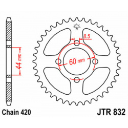 Couronne JT SPROCKETS acier standard 832 - 420