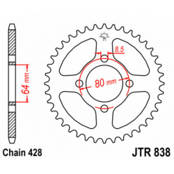 Couronne JT SPROCKETS acier standard 838 - 428