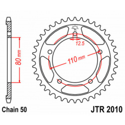 Couronne JT SPROCKETS acier standard 2010 - 530