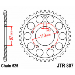 Couronne JT SPROCKETS acier standard 807 - 525