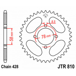 Couronne JT SPROCKETS acier standard 810 - 428