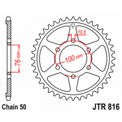 Couronne JT SPROCKETS acier standard 816 - 530