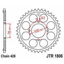 Couronne JT SPROCKETS acier standard 1806 - 428