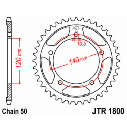 Couronne JT SPROCKETS acier standard 1800 - 530