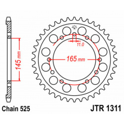 Couronne JT SPROCKETS acier standard 1311 - 525