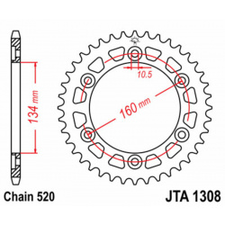 Couronne JT SPROCKETS aluminium Ultra-Light 1308 - 520