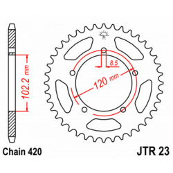 Couronne JT SPROCKETS acier standard 23 - 420