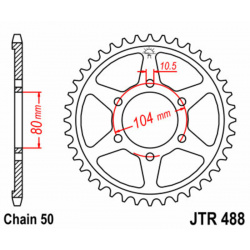 Couronne JT SPROCKETS acier standard 488 - 530