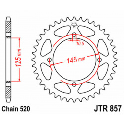 Couronne JT SPROCKETS acier standard 857 - 520