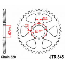 Couronne JT SPROCKETS acier standard 845 - 520