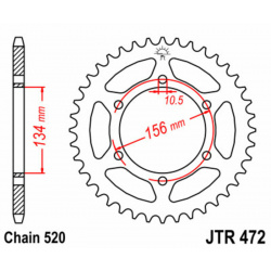 Couronne JT SPROCKETS acier standard 472 - 520