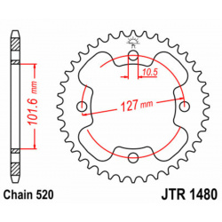 Couronne JT SPROCKETS acier standard 1480 - 525