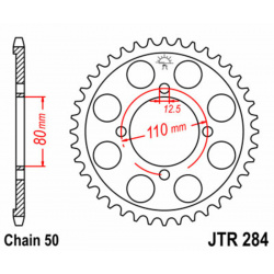 Couronne JT SPROCKETS acier standard 284 - 530