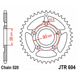 Couronne JT SPROCKETS acier standard 604 - 520