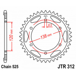 Couronne JT SPROCKETS acier standard 312 - 525