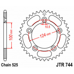 Couronne JT SPROCKETS acier standard 744 - 525