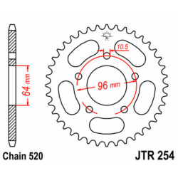 Couronne JT SPROCKETS acier standard 254 - 520