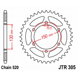 Couronne JT SPROCKETS acier standard 305 - 520