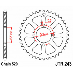 Couronne JT SPROCKETS acier standard 243 - 520