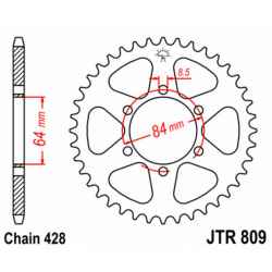 Couronne JT SPROCKETS acier standard 809 - 428