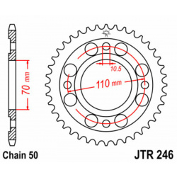 Couronne JT SPROCKETS acier standard 246 - 530