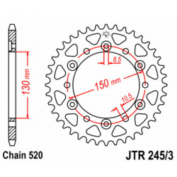 Couronne JT SPROCKETS acier standard 245/3 - 520