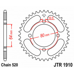 Couronne JT SPROCKETS acier standard 1910 - 520