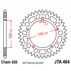 Couronne JT SPROCKETS aluminium Ultra-Light anti-boue 464 - 420